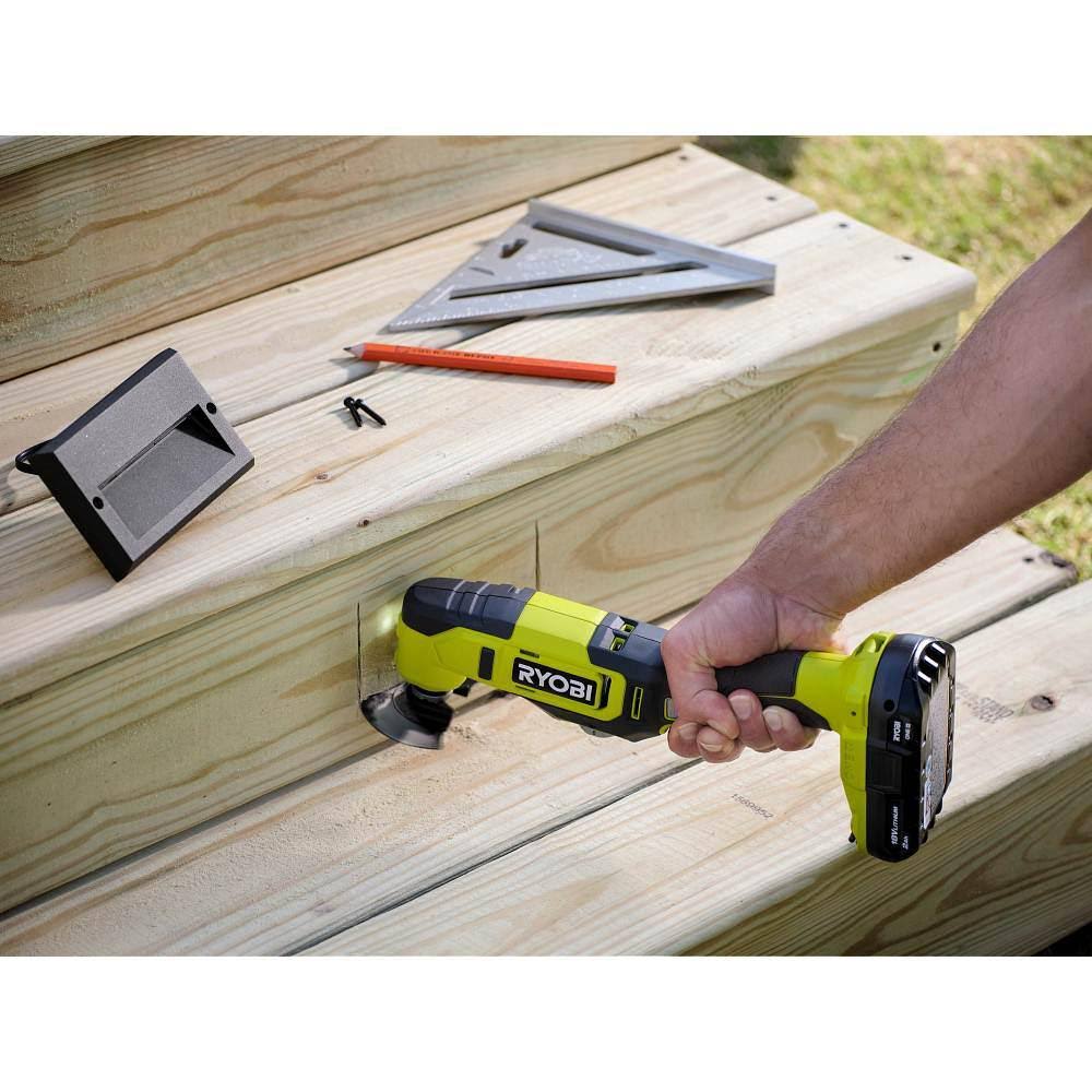 Ryobi PCL430K1-A242201 One+ 18V Cordless Multi-Tool Kit with 2.0 Ah Battery, Charger, and 22-Piece Oscillating Blade Set