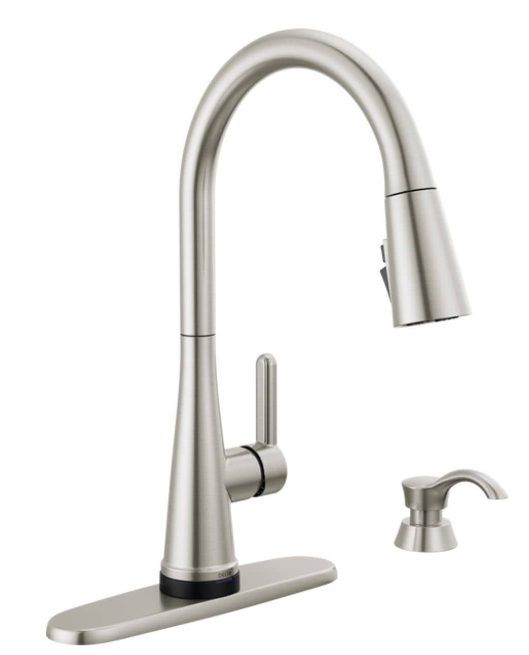Greydon Touch2O Single Handle Pull Down Sprayer Kitchen Faucet with Sh