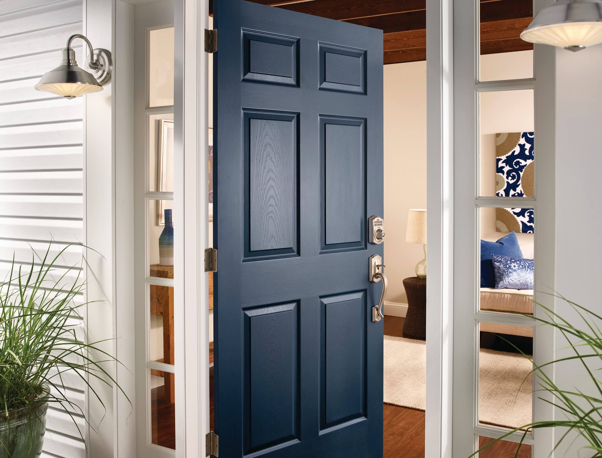 Schlage BE365CAM619 BE365 Camelot Keypad Deadbolt, Satin Nickel