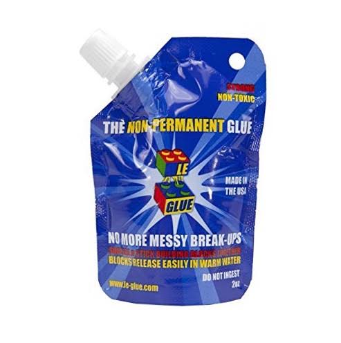 Le Glue Temporary Glue, 2 Pack �C Non-Permanent Adhesive for Plastic Building Blocks, No More Messy Break-Ups �C Safe, Non-Toxic Formula �C As Seen on