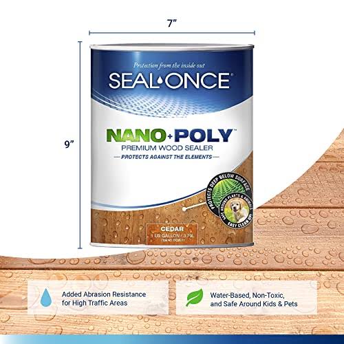 Seal-once SO7523 1 Gal Nano + Poly Premium Wood Sealer Cedar Color