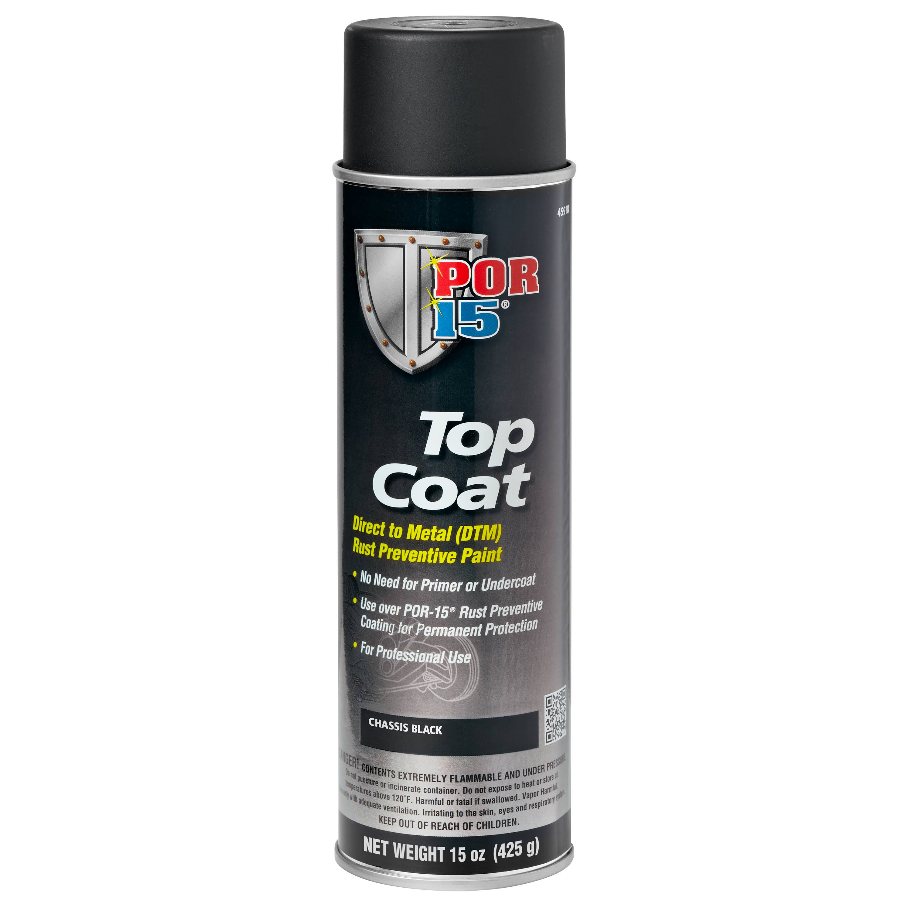 POR-15 45918 Chassis Black Top Coat Paint- 14 oz