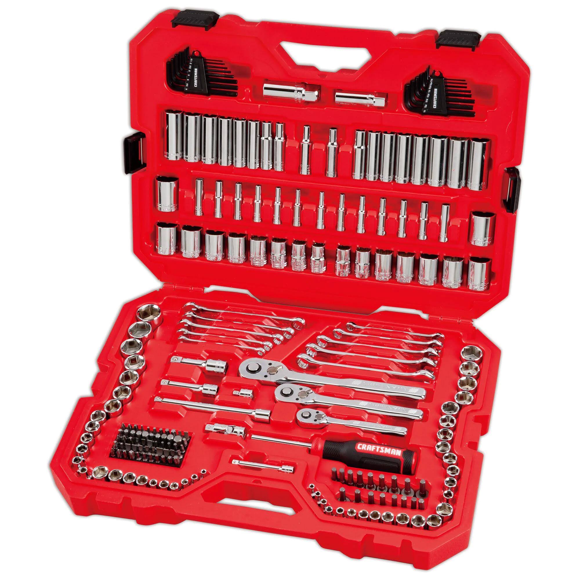 Craftsman 206-Piece Standard (SAE) and Metric Combination Polished Chrome Mechanics Tool Set with Hard Case | CMMT45316
