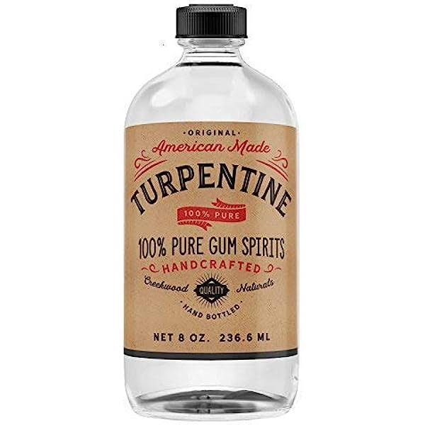 100% Natural Pure Gum Spirits of Turpentine Glass Bottle 8oz