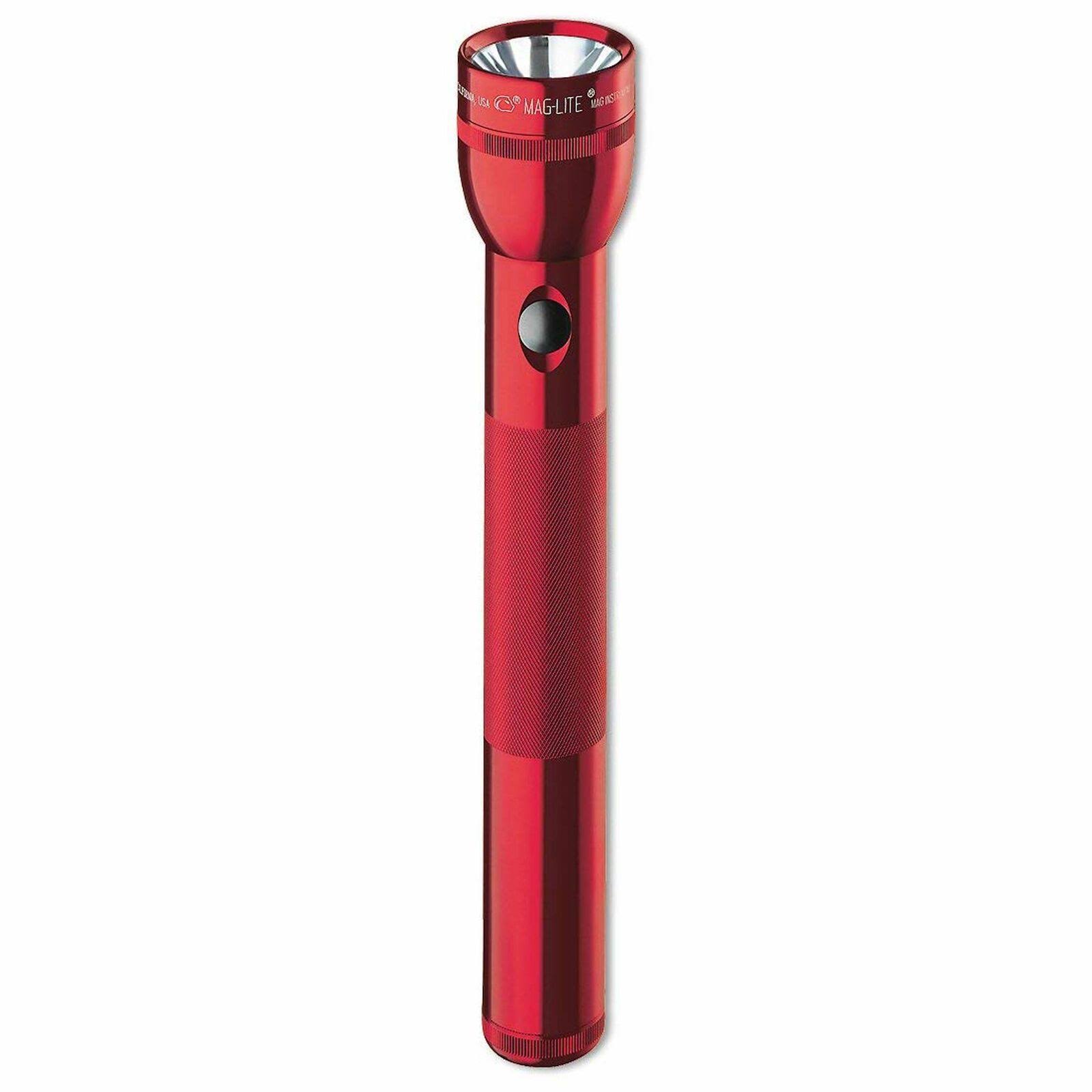 Maglite Heavy-Duty Incandescent 3-Cell D Flashlight in Display Box, Red