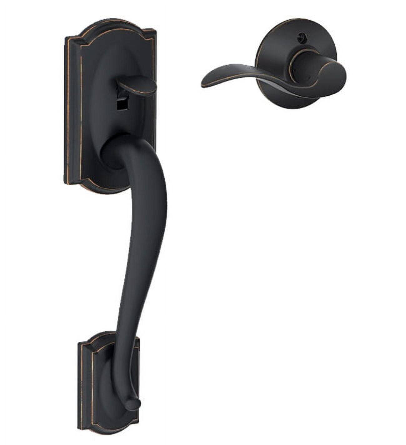 Schlage Camelot Lower Handleset Aged Bronze FE285CAM716ACCRH