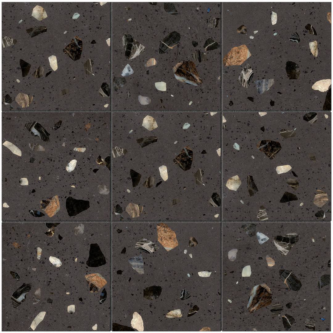 MOLOVO Terrazo Cacao Gray 8.03 in. x 8.03 in. Matte Porcelain Floor and Wall Tile (11.19 Sq. ft./Case)