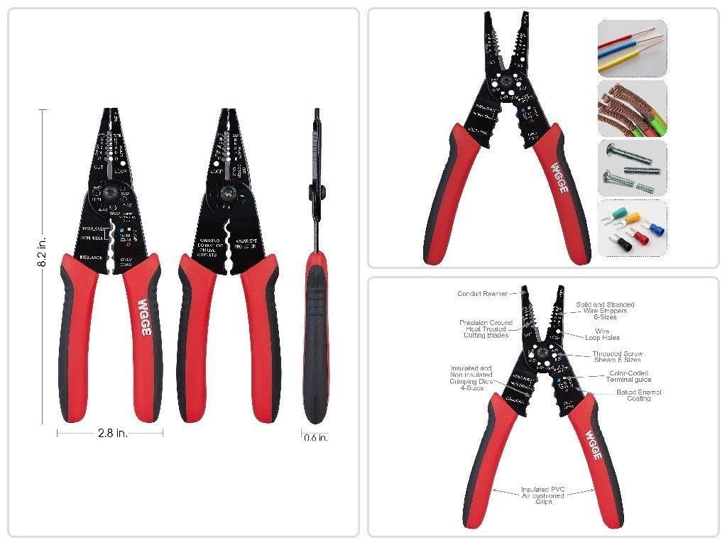 WGGE Wg-015 Professional Crimping Tool/Multi-Tool Wire Stripper and Cutter