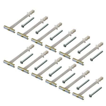 12 Pieces Toggler Snaptoggle Drywall Anchor with Included Bolts for 1/4-20 Fastener Size; Holds 80 Pounds Each JJ279196