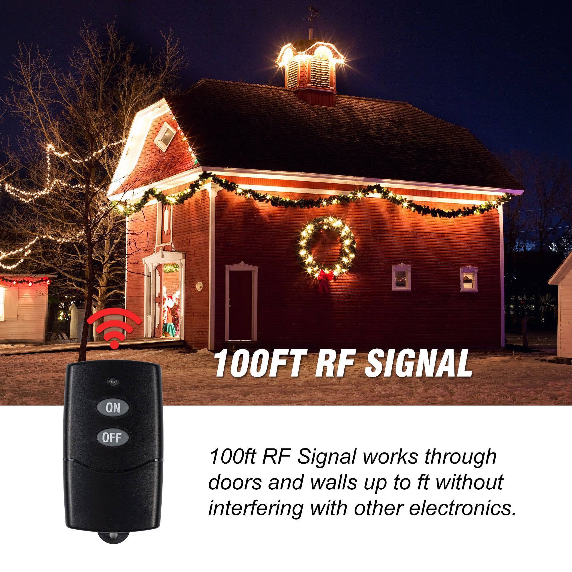 BN-LINK Outdoor Indoor Wireless Remote Control 3-Prong Outlet Weather