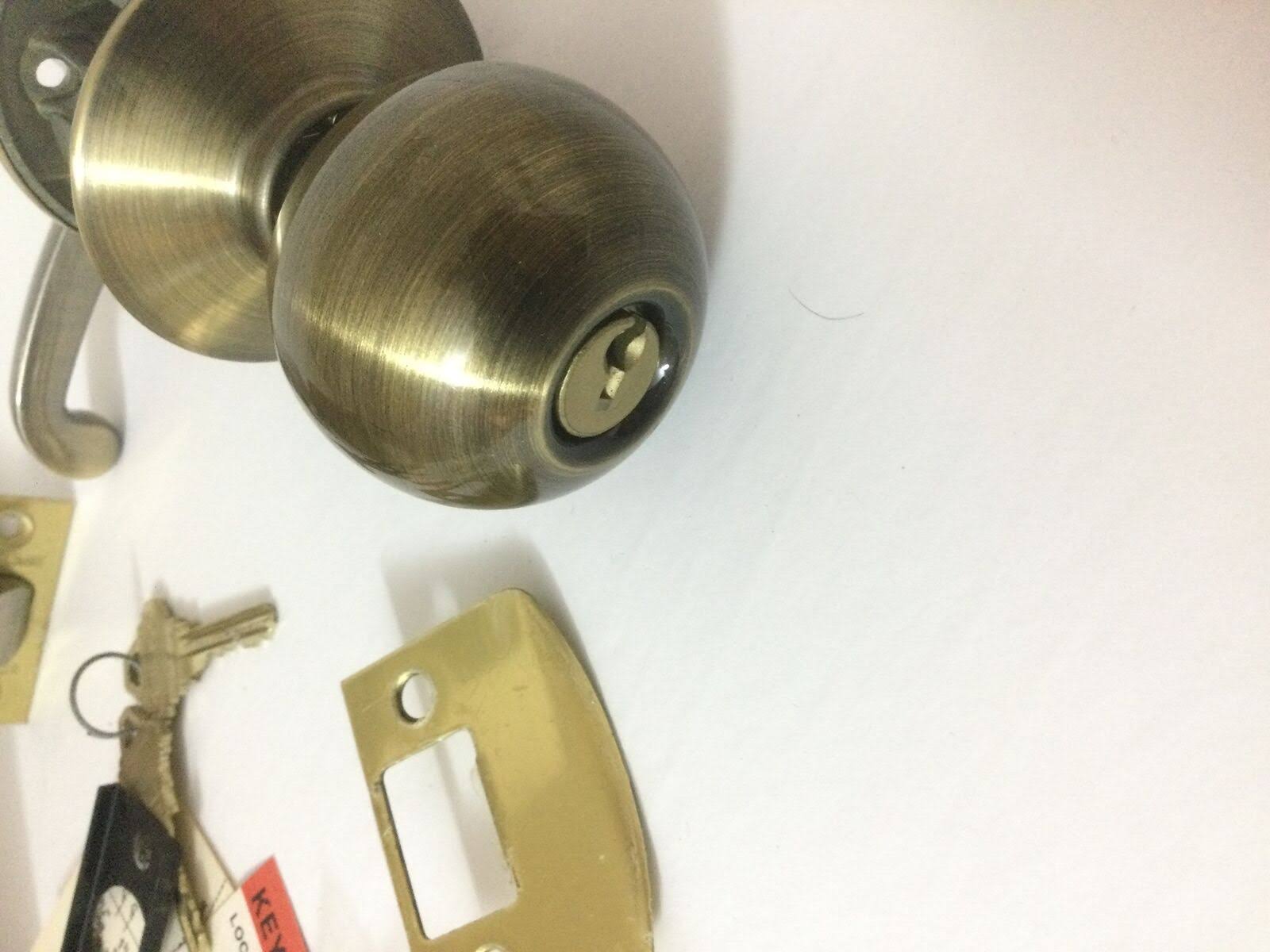 Schlage F51A Fla 609 Flair Keyed Entry Lever Antique Brass