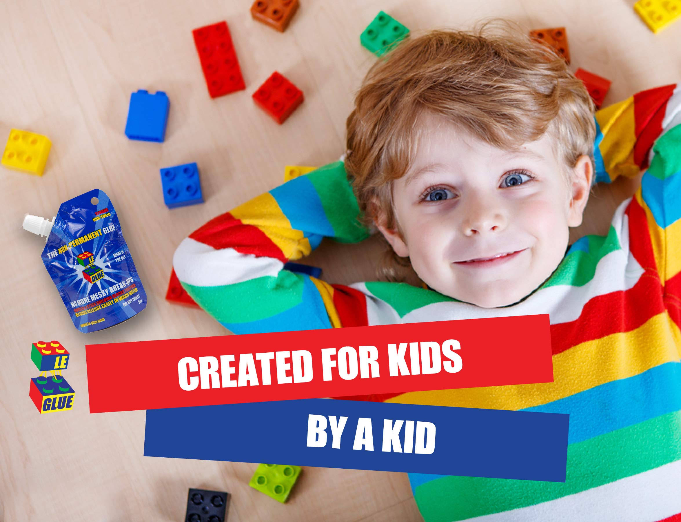 Le Glue Temporary Glue, 3 Pack �C Non-Permanent Adhesive for Plastic Building Blocks, No More Messy Break-Ups �C Safe, Non-Toxic Formula �C As Seen on