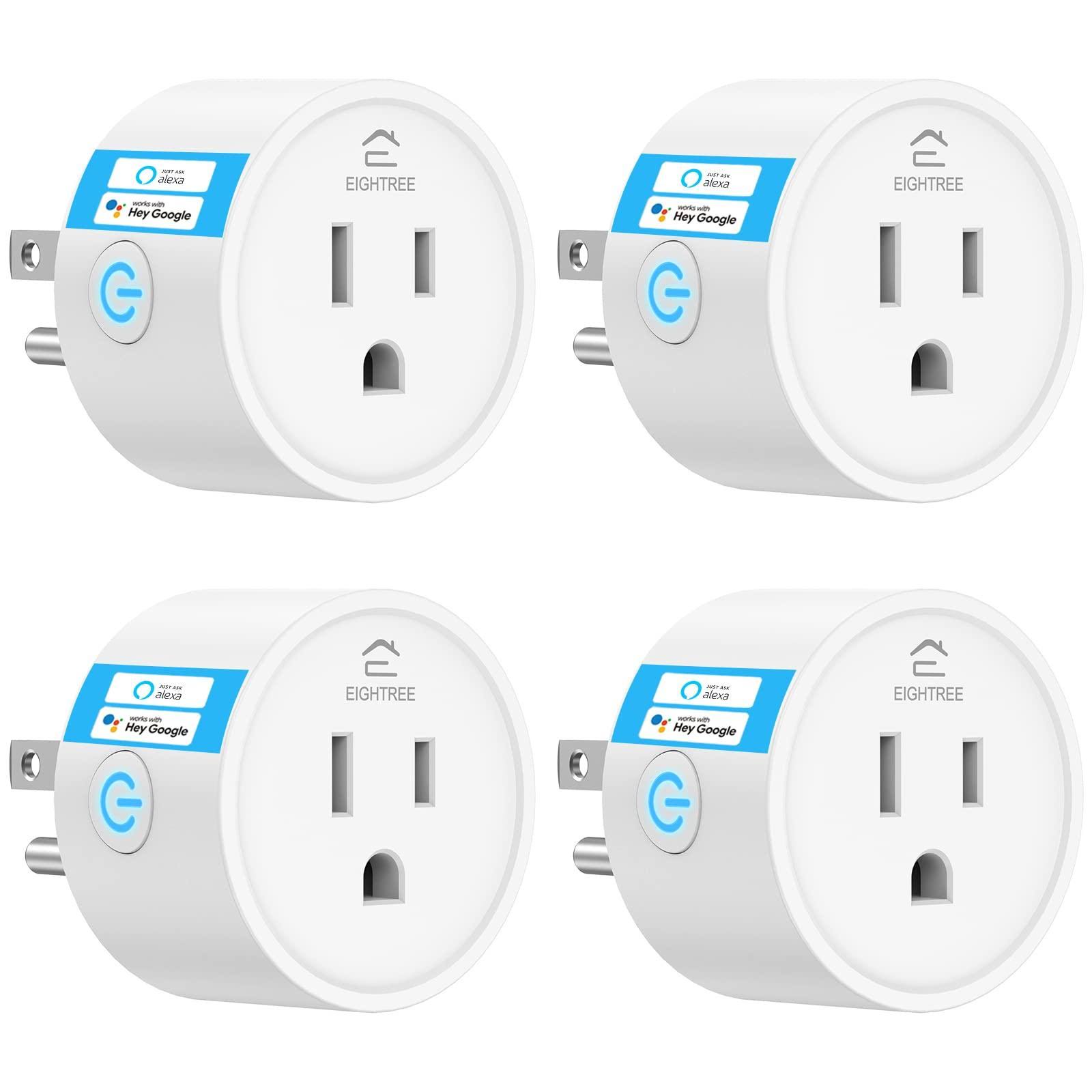 Smart Plug EIGHTREE, Alexa Smart Plugs That Work with Alexa and Google Home, Compatible with SmartThings, Smart Outlet with WiFi Remote Control and Ti