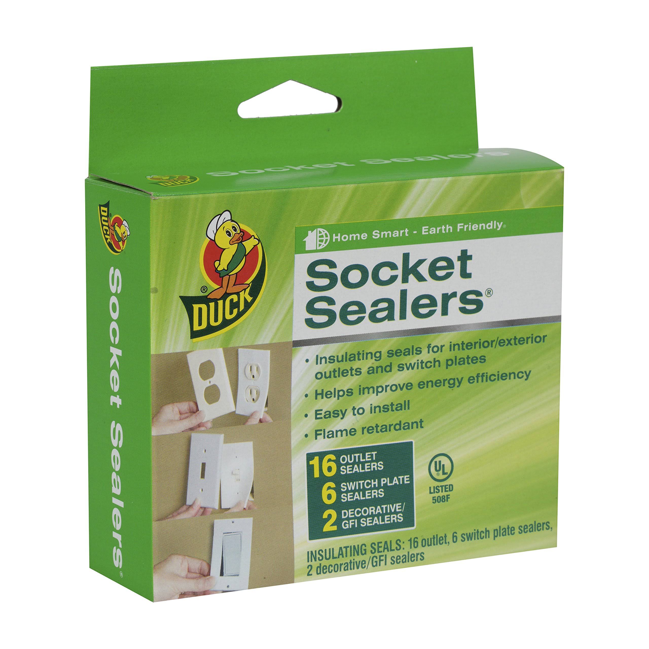 Duck Brand Socket Sealers Variety Pack, 16 Outlet Sealers and 6 Switch Plates, 2