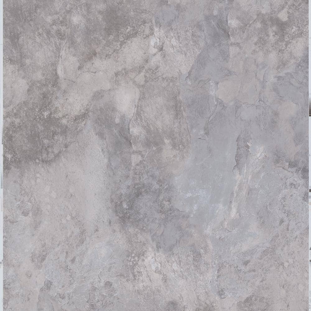 TrafficMaster Ash Blended Slate 4 Mil x 12 in. W x 12 in. L Peel and Stick Water Resistant Vinyl Tile Flooring (30 sqft/case)