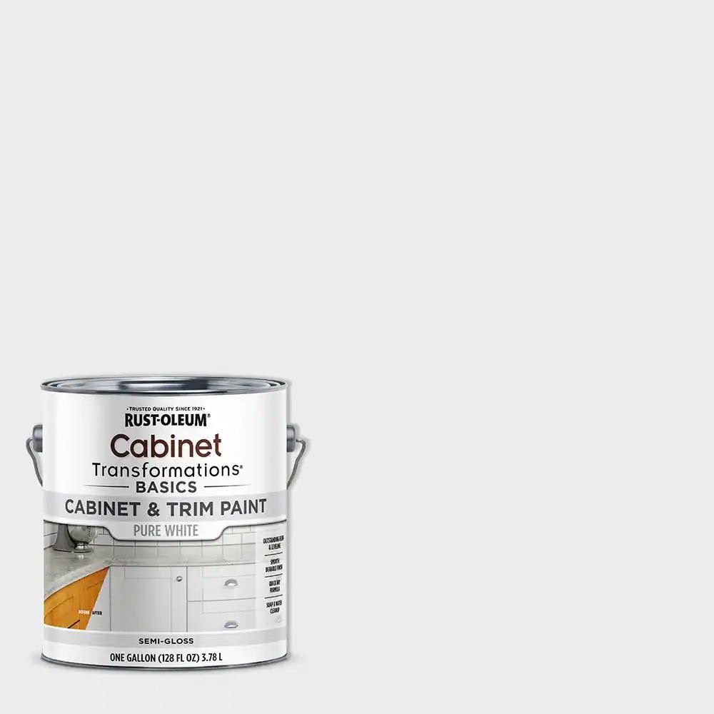 Rust-Oleum 369864 Cabinet & Trim Paint Semi- Gloss Pure White Gal