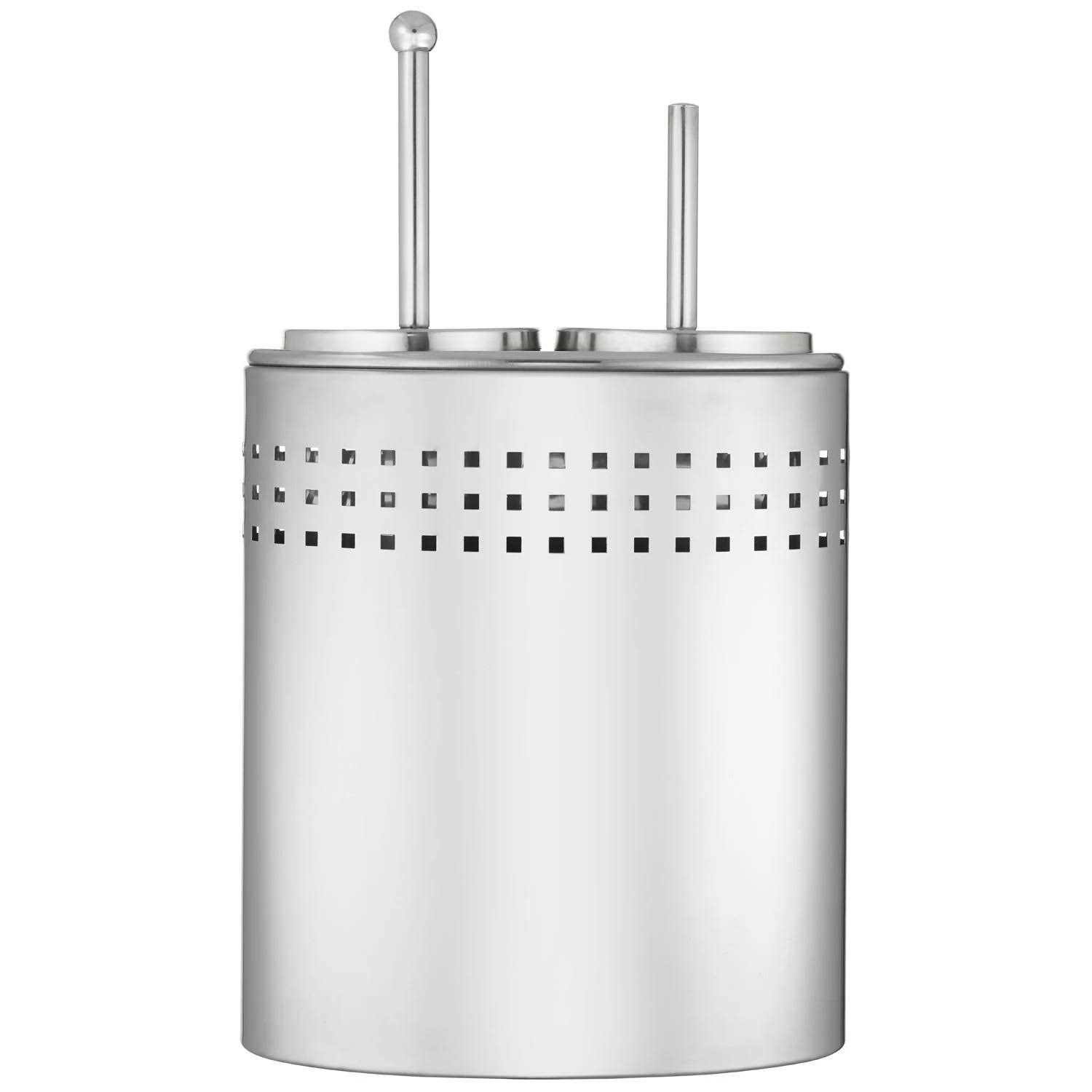 Blue Donuts Toilet Brush and Plunger Combo Set Chrome Size: Standard Silver