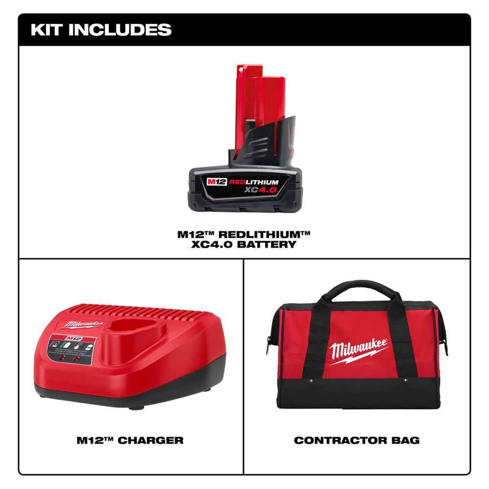 Milwaukee M12 REDLITHIUM XC4.0 Starter Kit
