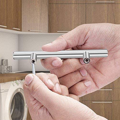 Aimyoo Cabinet Handles- Pack of 30 Stainless Steel T Bar Drawer Pulls Cupboard Knob for Kitchen Furniture Hardware (Overall Len