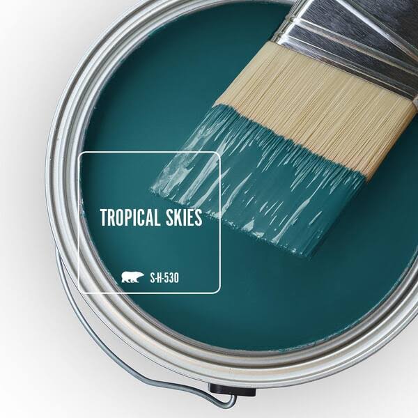 BEHR Premium Plus 1 gal. #S-H-530 Tropical Skies Satin Enamel Exterior Paint & Primer