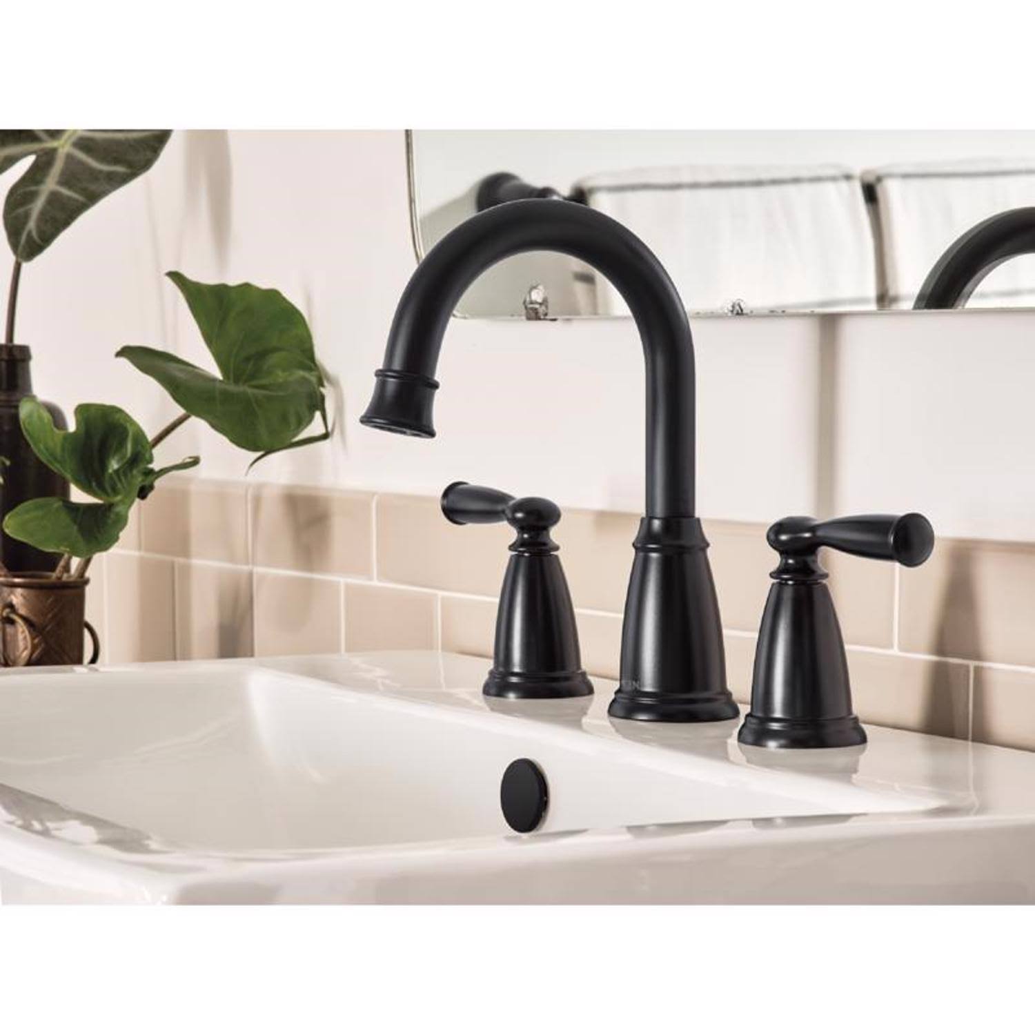 Moen Banbury Matte Black 2-Handle Widespread Bathroom Faucet