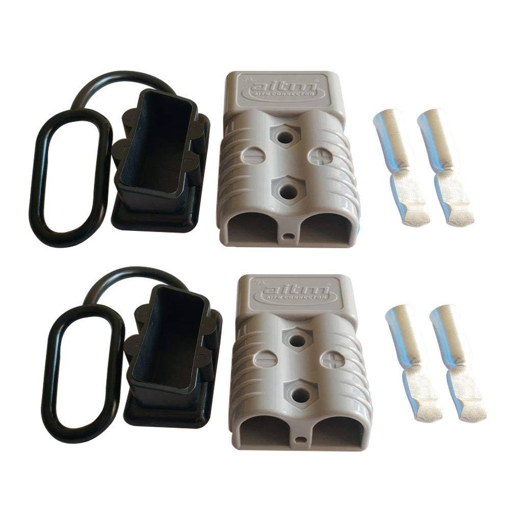 Dent-de-lion 175A Battery Connector AWG 1/0 Quick Connect Battery Modular Power Connectors Quick Disconnect (Grey)