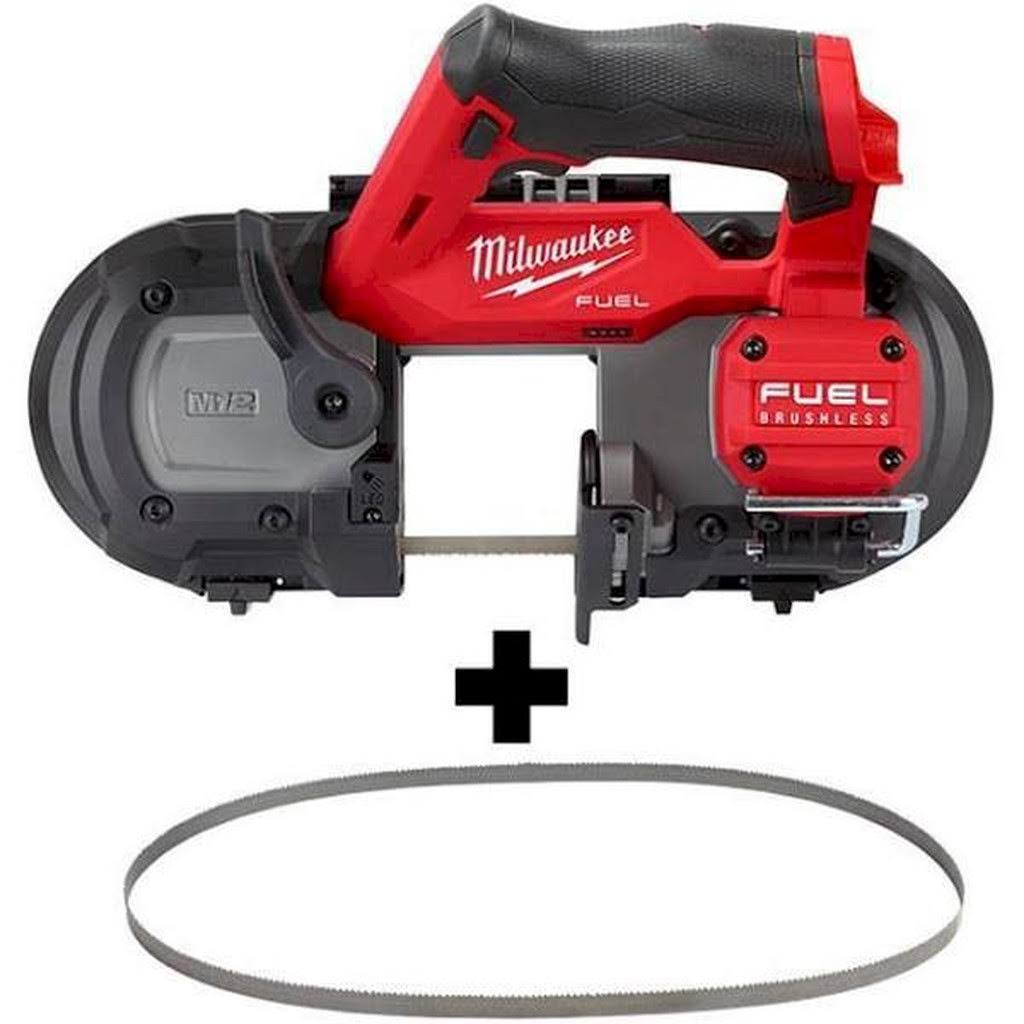 Milwaukee 2529-20-48-39-0631 M12 Fuel 12V Lithium-Ion Cordless Sub-Compact Band Saw with (4) 12/14 TPI Extreme Metal Cutting Band Saw Blades