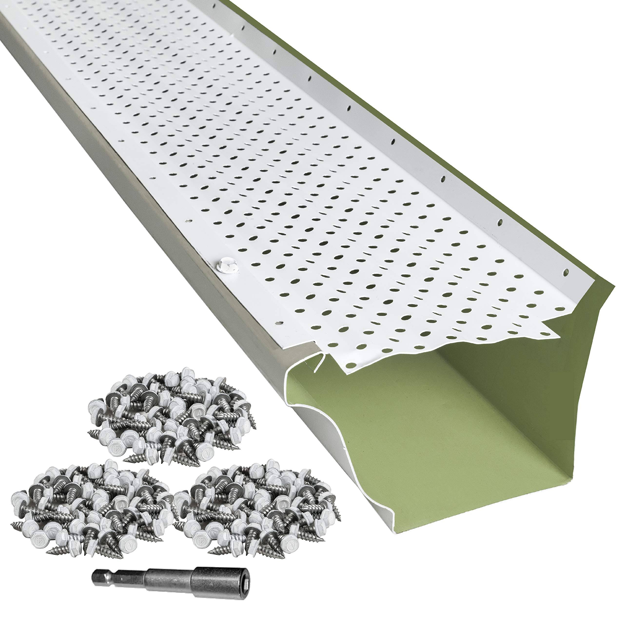 LeafTek 5' x 32' Gutter Guard Leaf Protection in White | DIY Premium Contractor