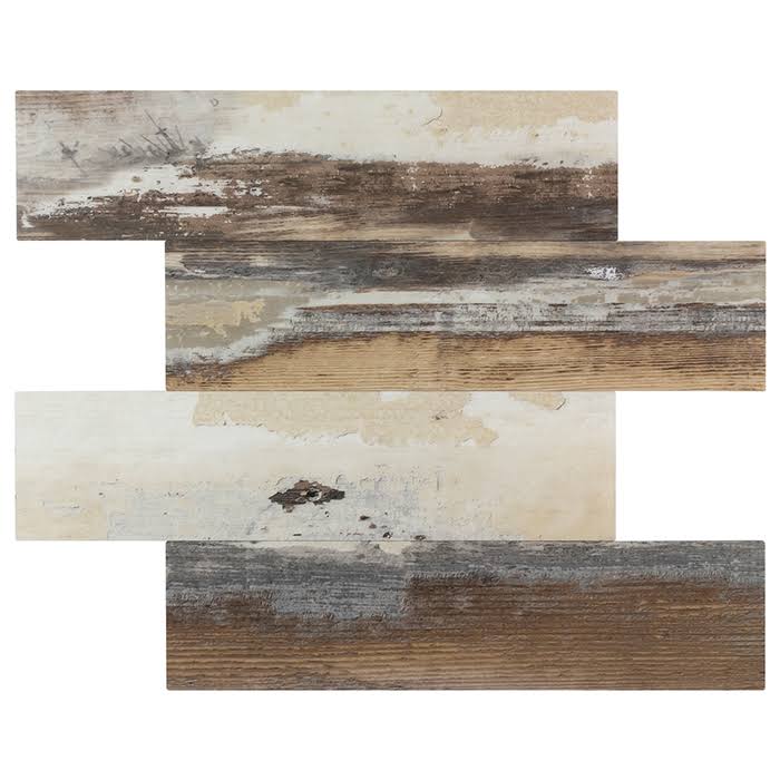 Surfaces Southeast Inc French Woods Beige and Brown 12-in x 15-in Matte PVC Random Wood Look Peel and Stick Wall Tile (0.968-sq. ft/ Piece)