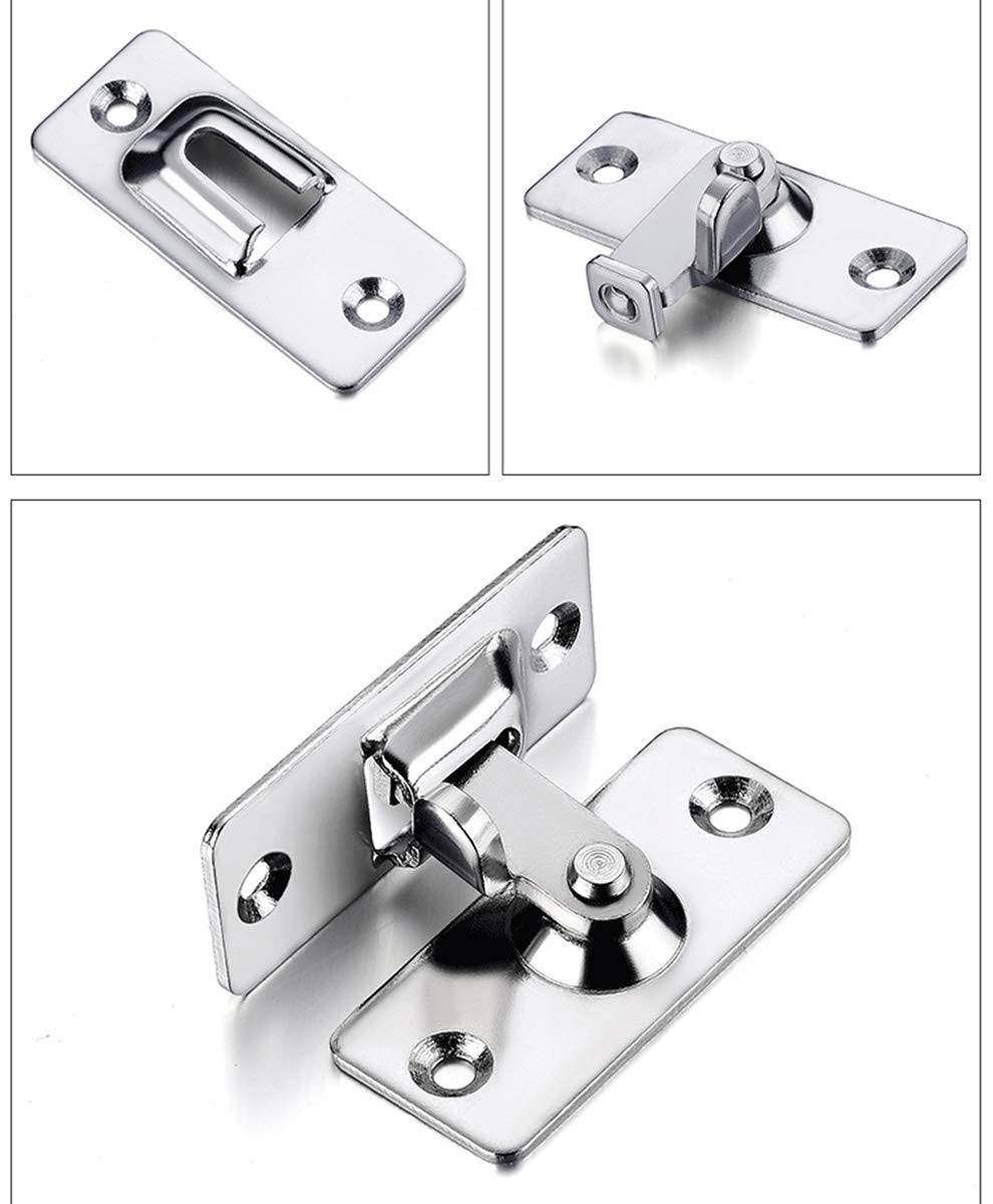 dingchi Door Hasp Latch 90 Degree, Stainless Steel Safety Angle Locking Latch for Push/Sliding/Barn Door, Satin Nickel