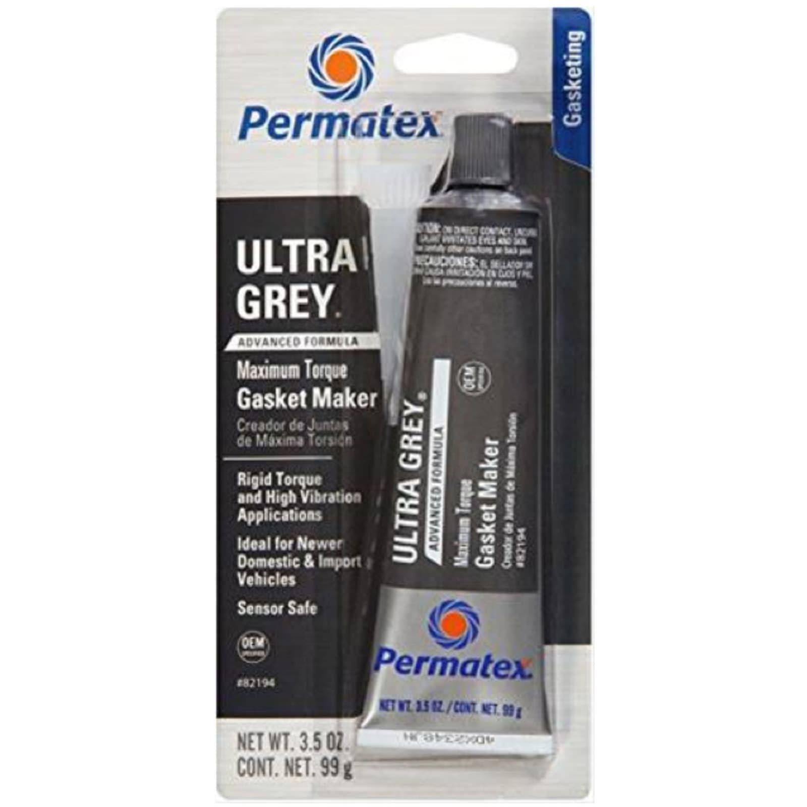 Permatex Ultra Grey RTV Silicone Gasket Maker, 3 oz, 82194