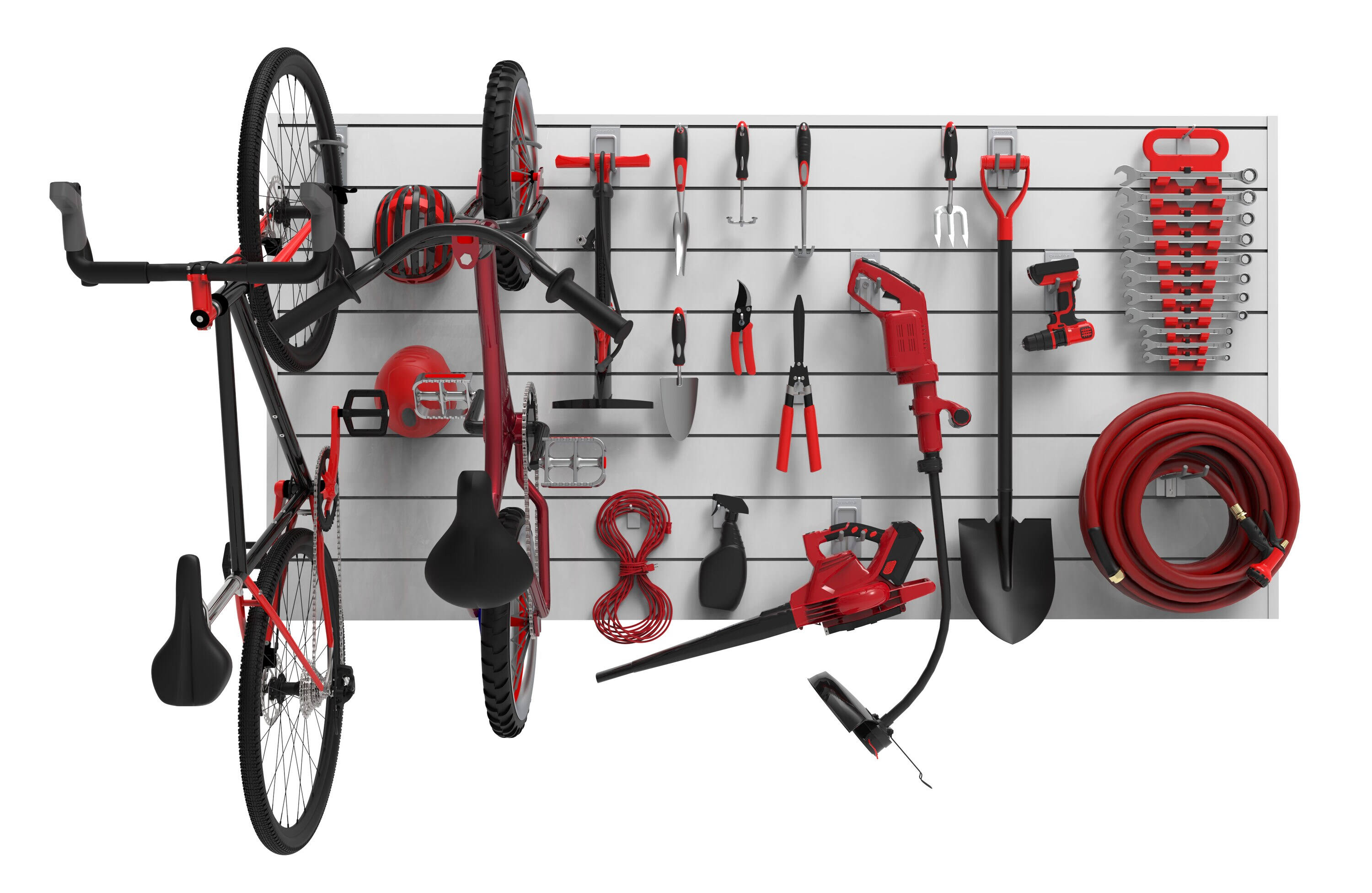 CrownWall Home 6 in. x 8 ft. x 4 ft. Heavy Duty PVC Slatwall Organizer Panel Set in Dove Grey