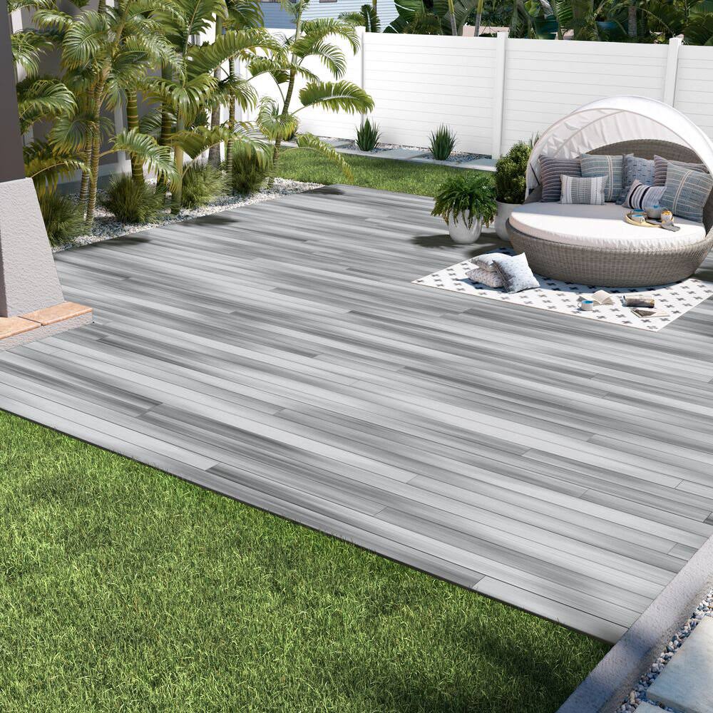 InstaDeck 4 ft. x 4 ft. Composite Outdoor Flooring Garapa Gray