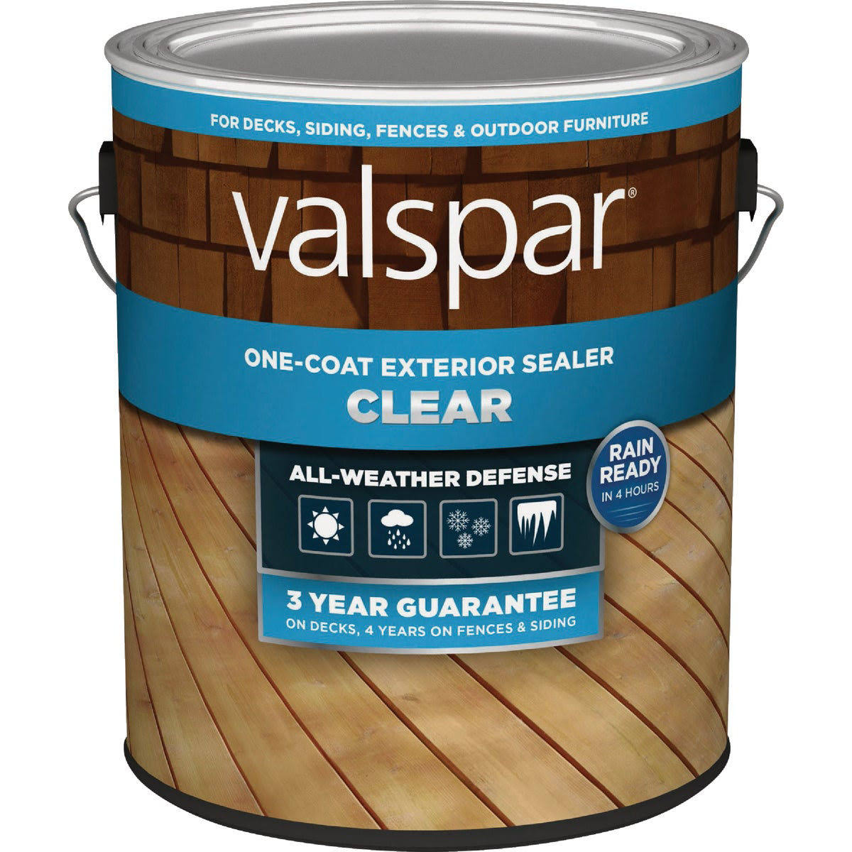 Valspar Pre-Tinted Clear Exterior Wood Stain and Sealer (1-Gallon)