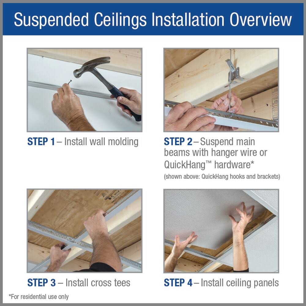 Armstrong Ceilings Random Textured Contractor 24-in x 24-in White Drop Ceiling Tile 16-Pack | 935A