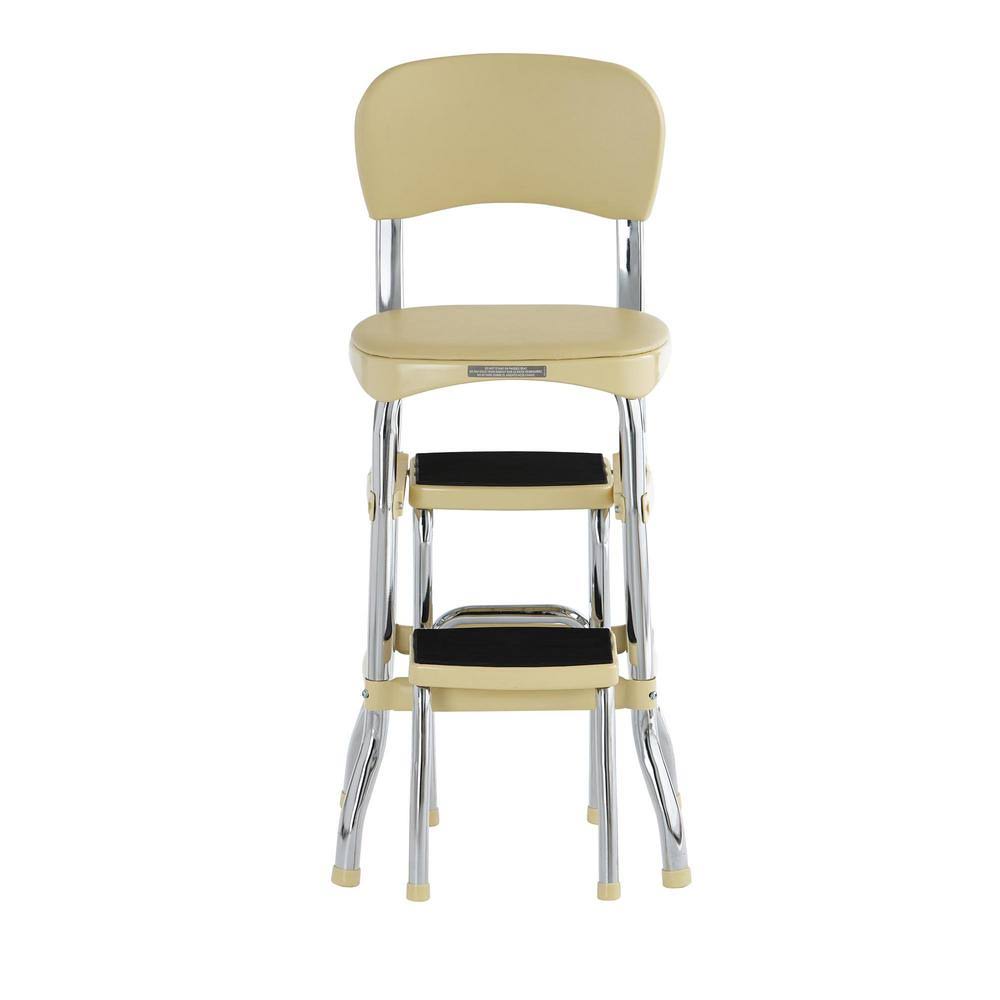 Cosco Stylaire Retro Chair + Step Stool with Sliding Steps, Yellow