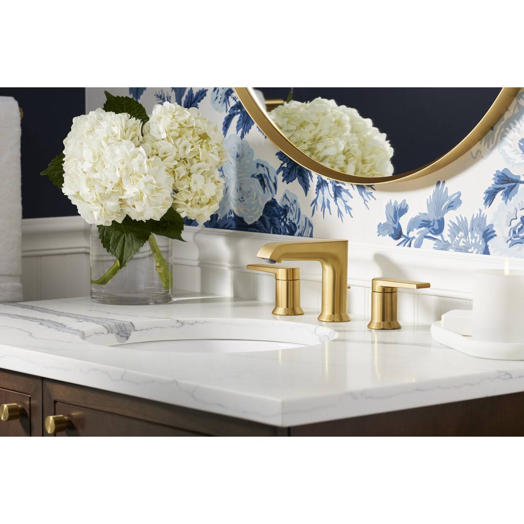 Kohler 97093-4-2MB Hint Widespread Bathroom Sink Faucet Vibrant Brushed Moderne Brass