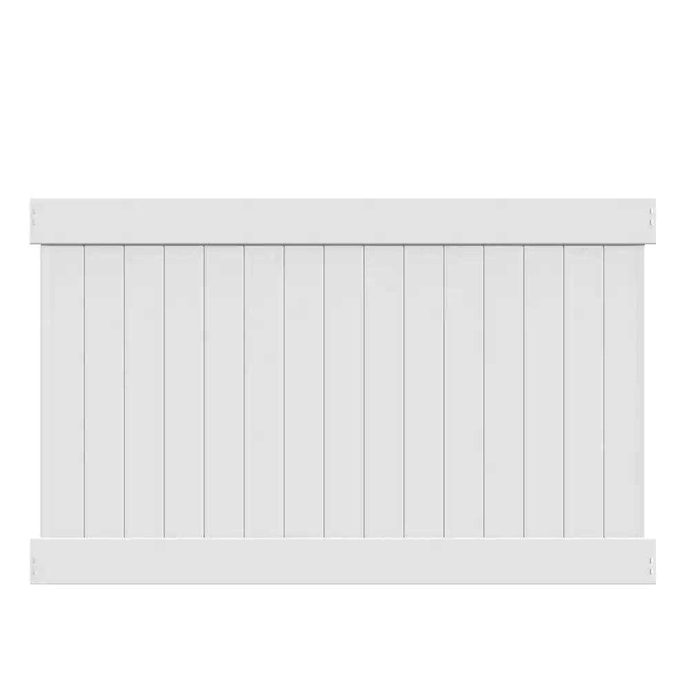 Veranda Linden 5 ft. H x 8 ft. W White Vinyl Un-Assembled Fence Panel