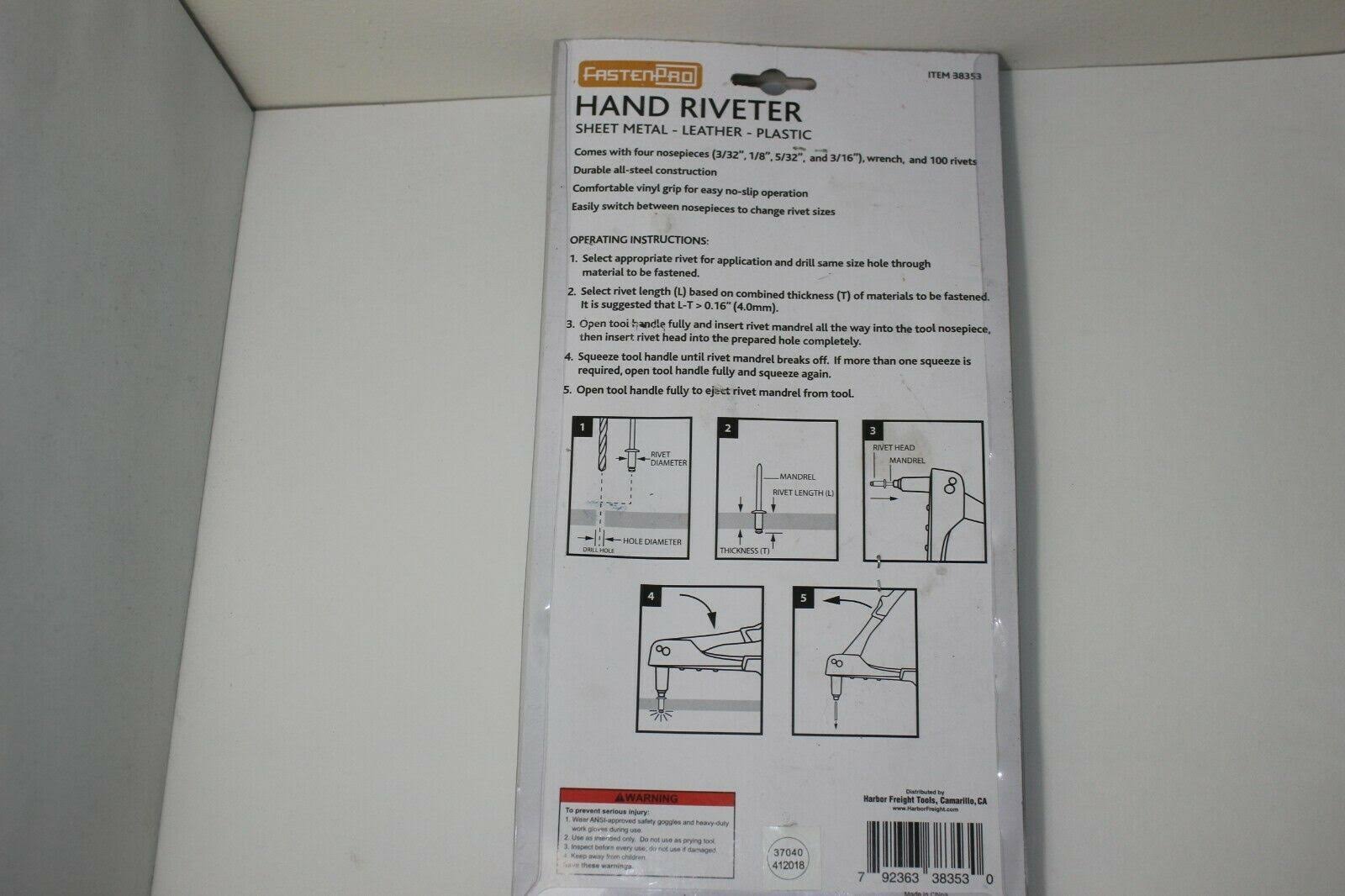 Fasten-Pro Hand Riveter Set