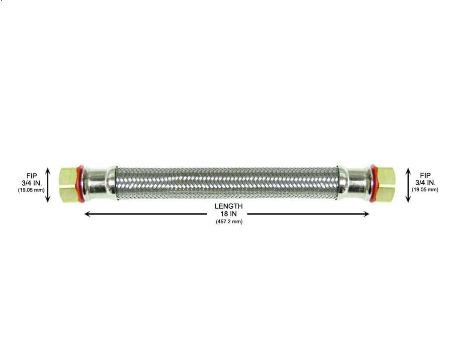 Everbilt 3/4 in. FIP x 3/4 in. FIP x 18 in. Stainless Steel Water Heater Supply Line