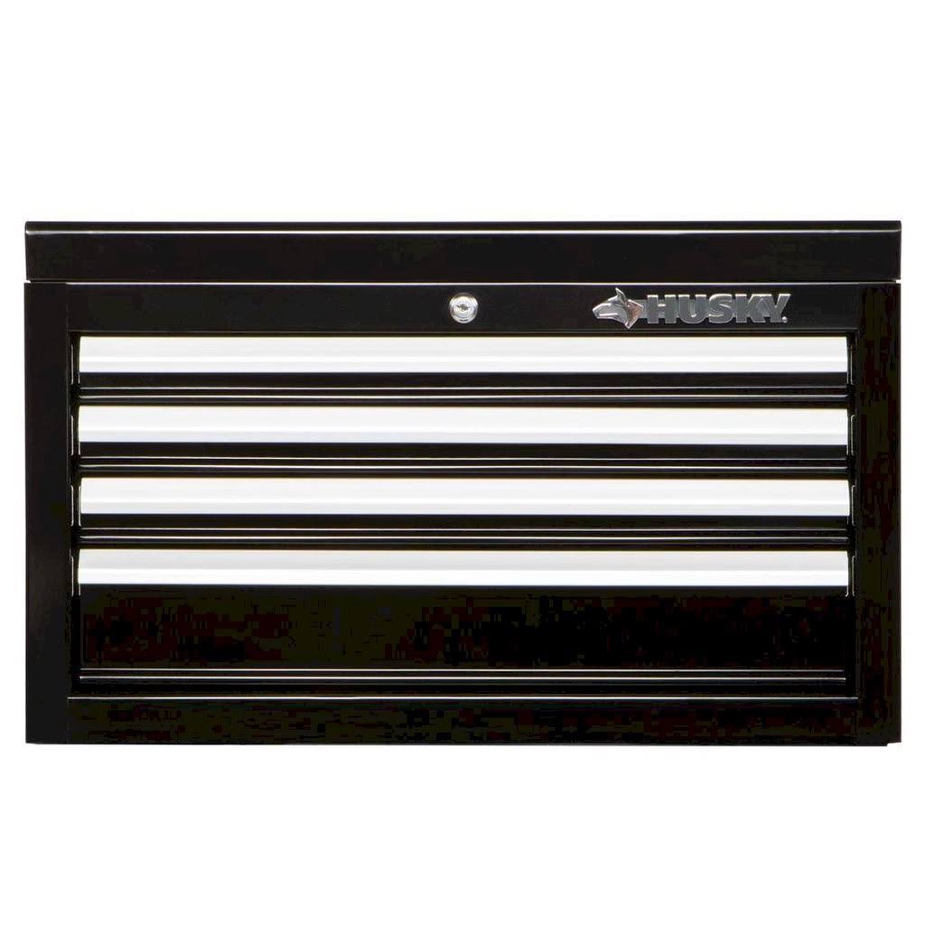 Husky 26 in. W 4-Drawer Tool Chest in Gloss Black