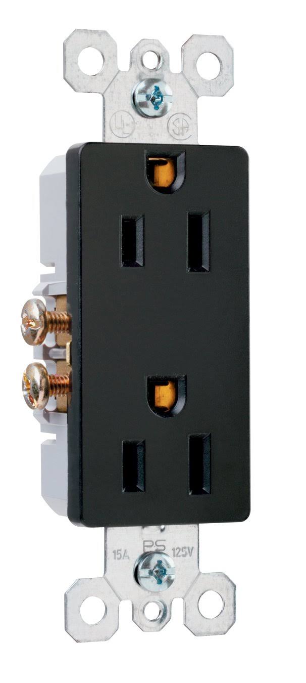 Pass & Seymour 885BKCC12 Decorator Outlet 15A Black