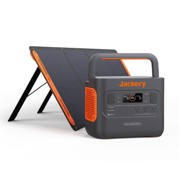 Jackery Explorer 2000 Pro Portable Power Station with 1*200W Solar Panel,Ideal for Outdoor Off-Grid Activities (Camping or RV) to Power The Most of