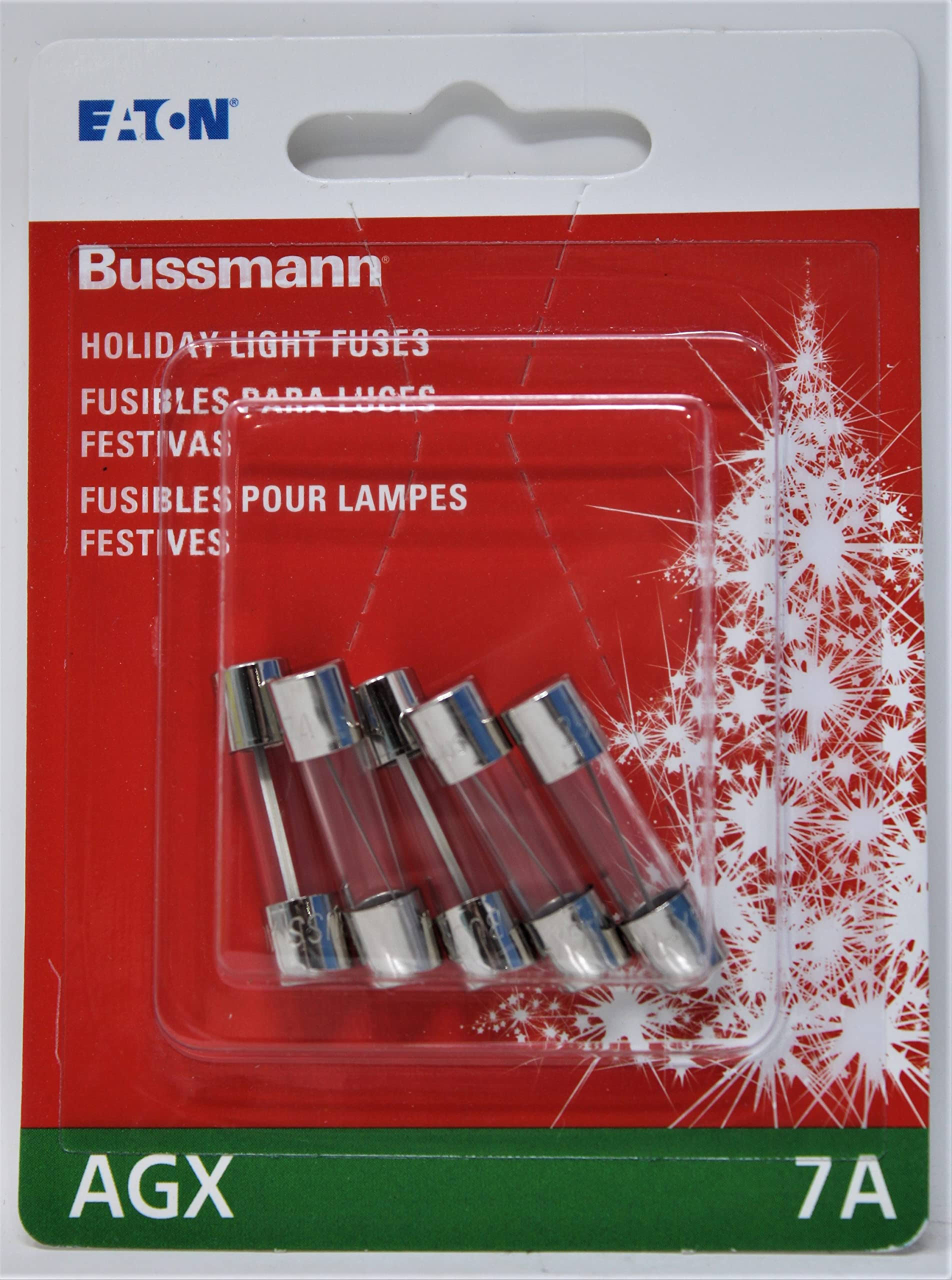 Bussmann  AGX-7 Christmas Light String Fuse, 125V/7A- 5 pack