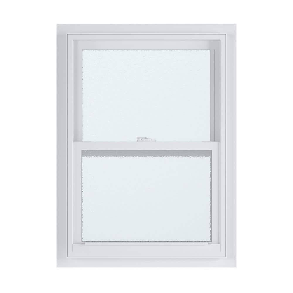American Craftsman 23.375 in. x 35.25 in. 50 Series Low-E Argon Glass Single Hung White Vinyl Fin Window, Screen Incl