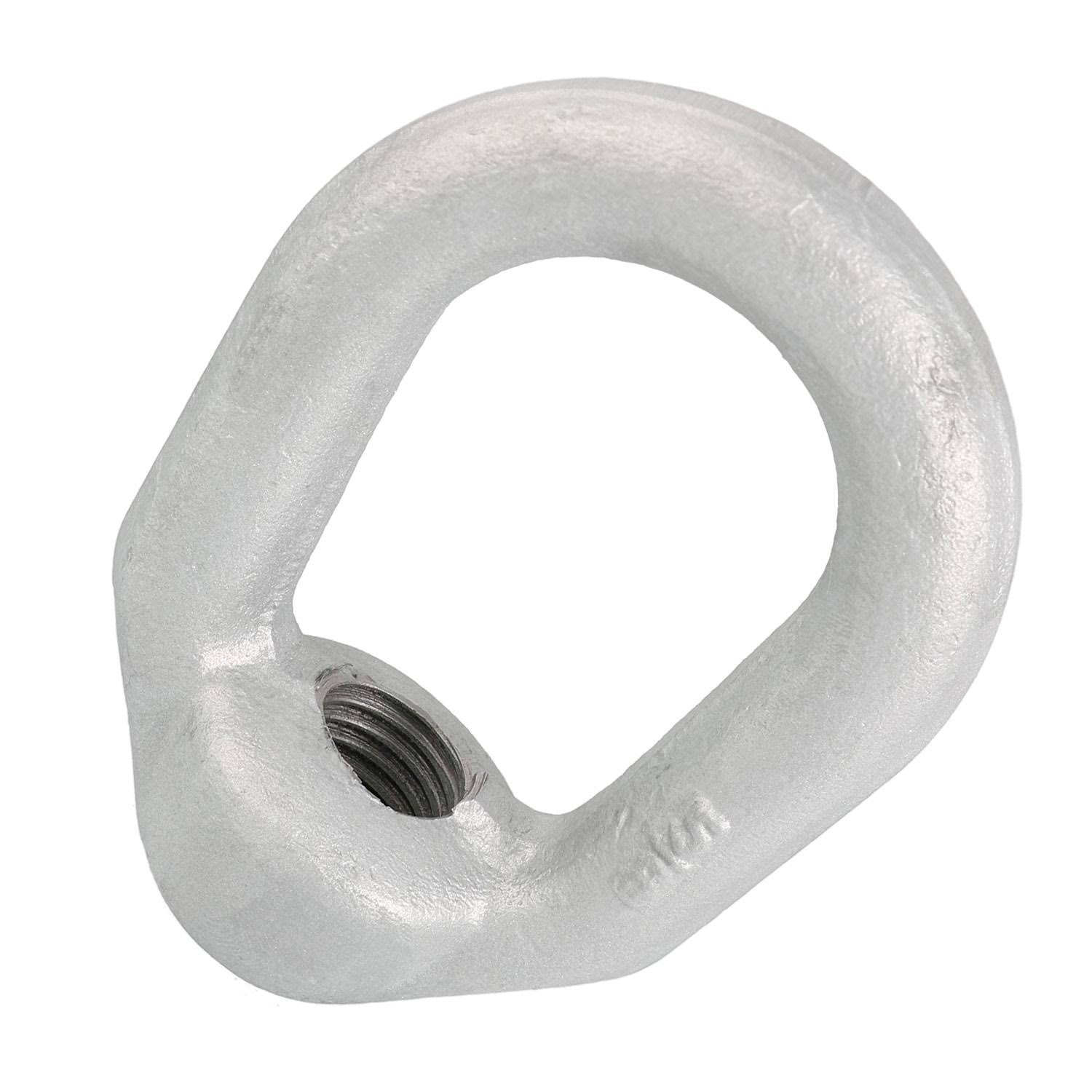 5/8 inch Hot Dipped Galvanized Eye Nut with 3/4 inch-10 UNC Tap, Silver
