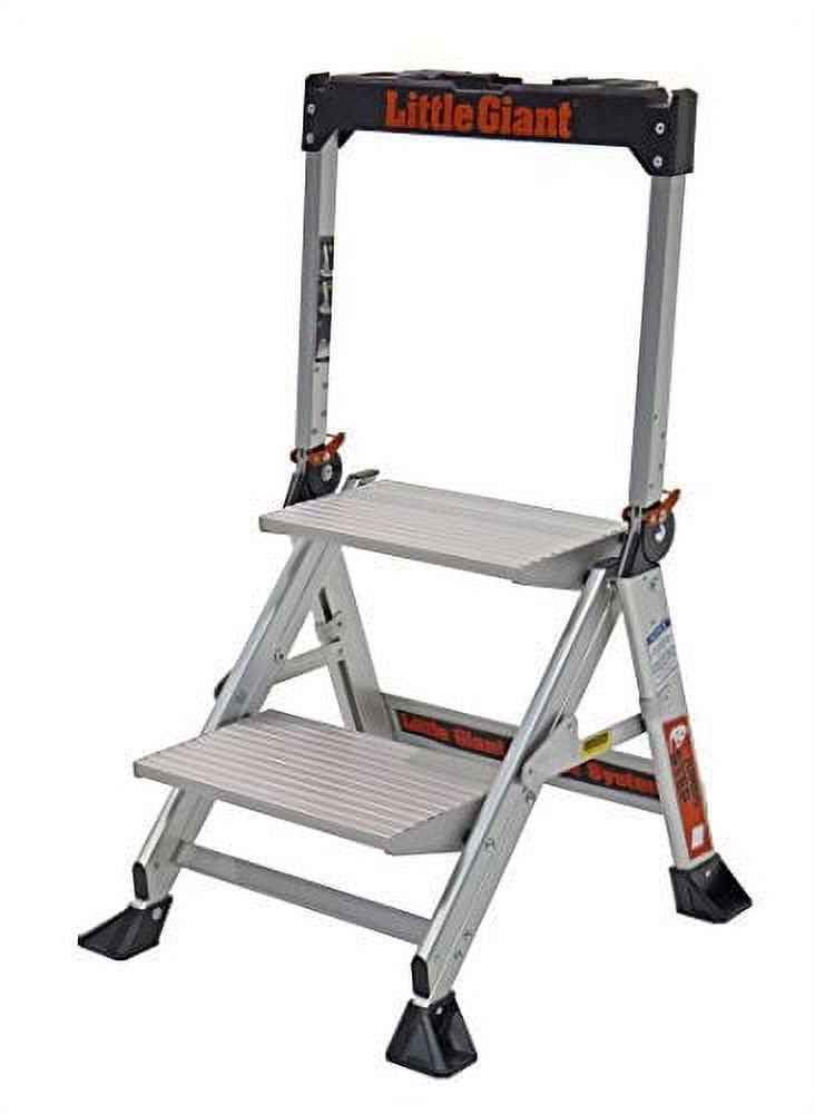 Little Giant Ladders 11902 Jumbo 2 Step Stool Aluminum Type 1AA 375lbs Silver