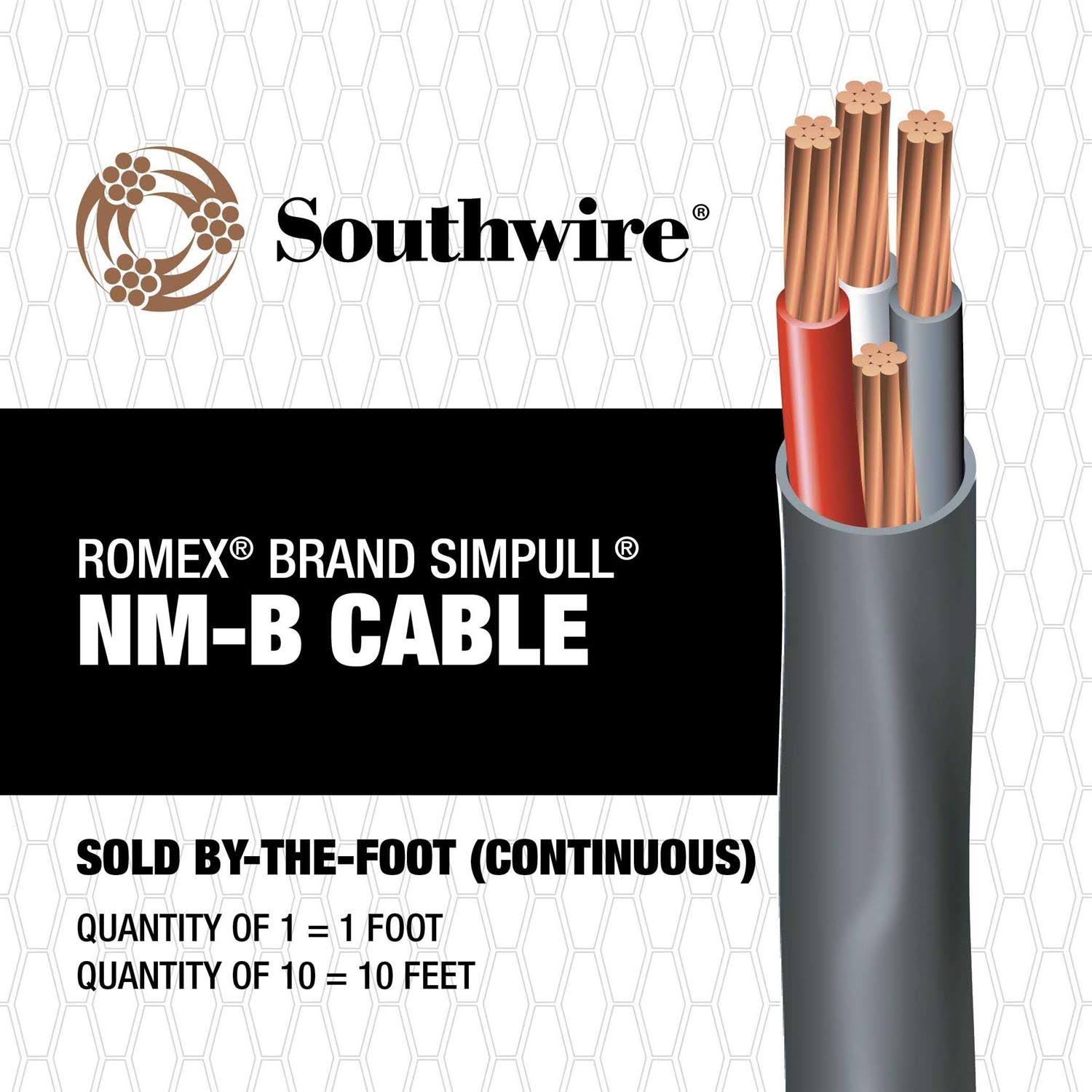 Southwire Romex SIMpull 6/3 Stranded Indoor Non-Metallic Jacket Wire (By-the-Foot) 63950045