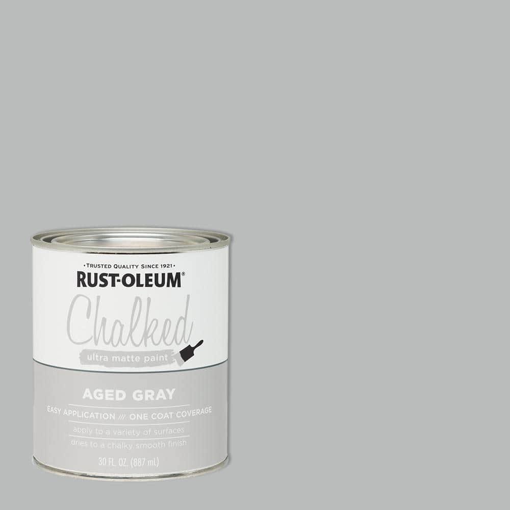 Rust-Oleum 285143-2pk Chalked Ultra Matte Decorative Paint, Aged Gray, 30 fl oz (Pack of 2)