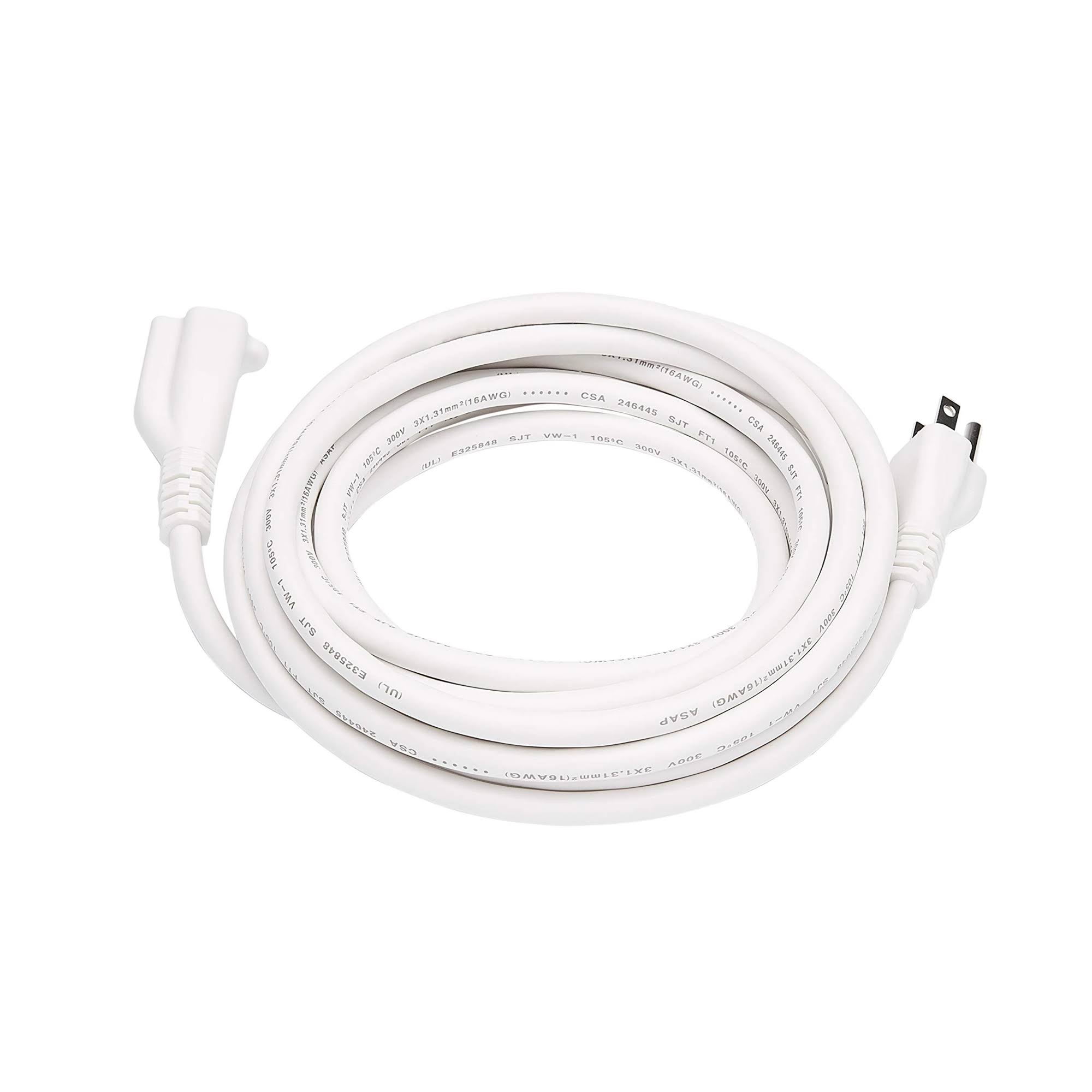 Basics Extension Cord- 15-Foot, White